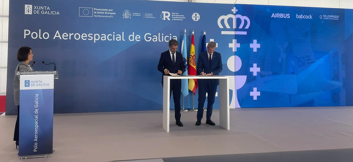 Acto de la firma de la incorporacin e Babcok Espaa al Polo Aeroespacial de Galicia.